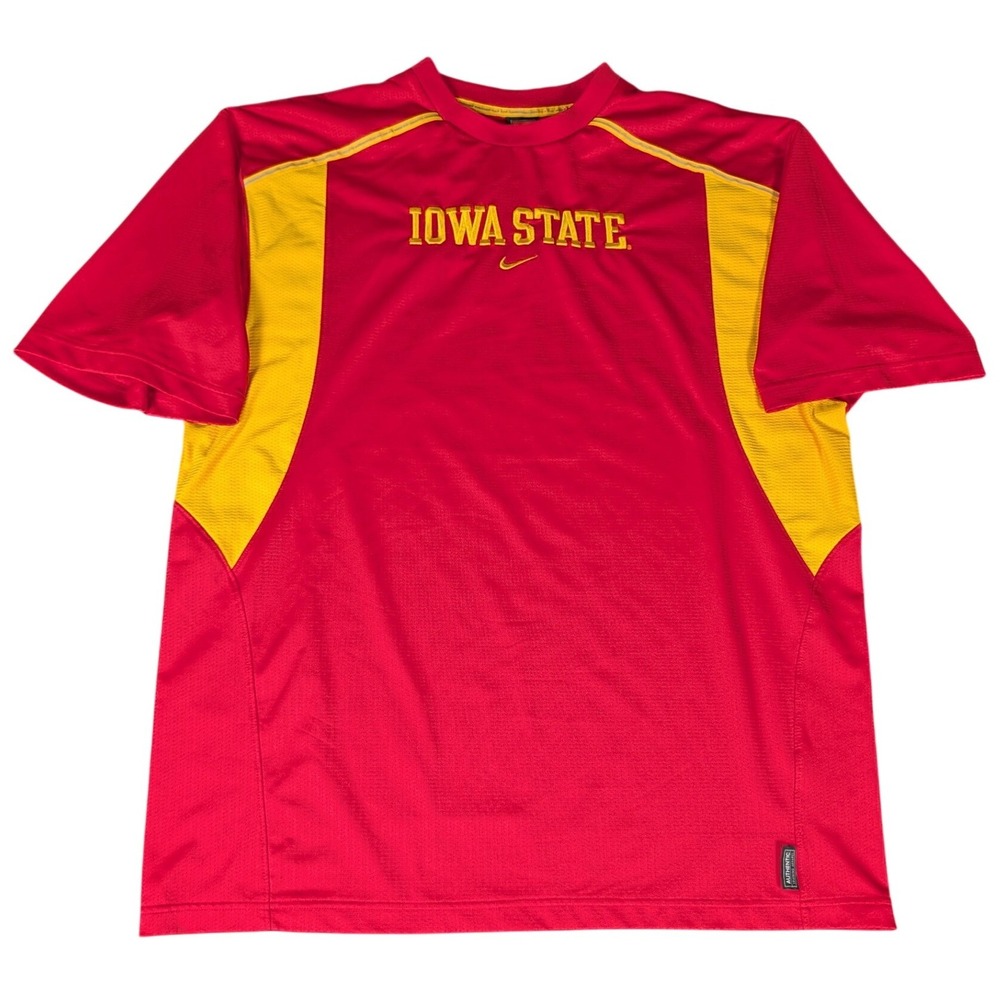 Nike Iowa State Shirt Mens XL Red Yellow Dri-FIT Training Top Excellent